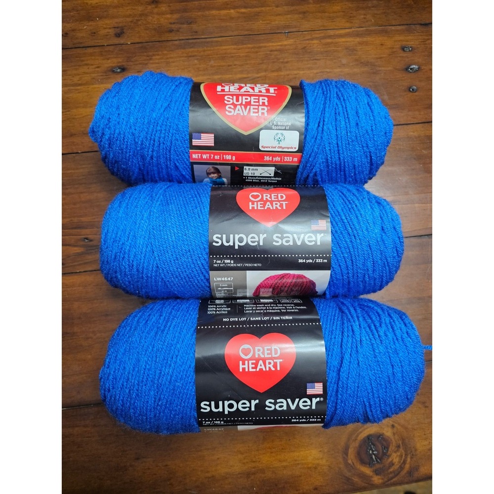 Red‎ Heart Super Saver Yarn Royal Blue Acrylic Medium Weight 4